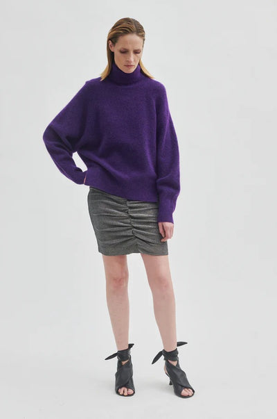 Brook Knit Oversize T-Neck Purple