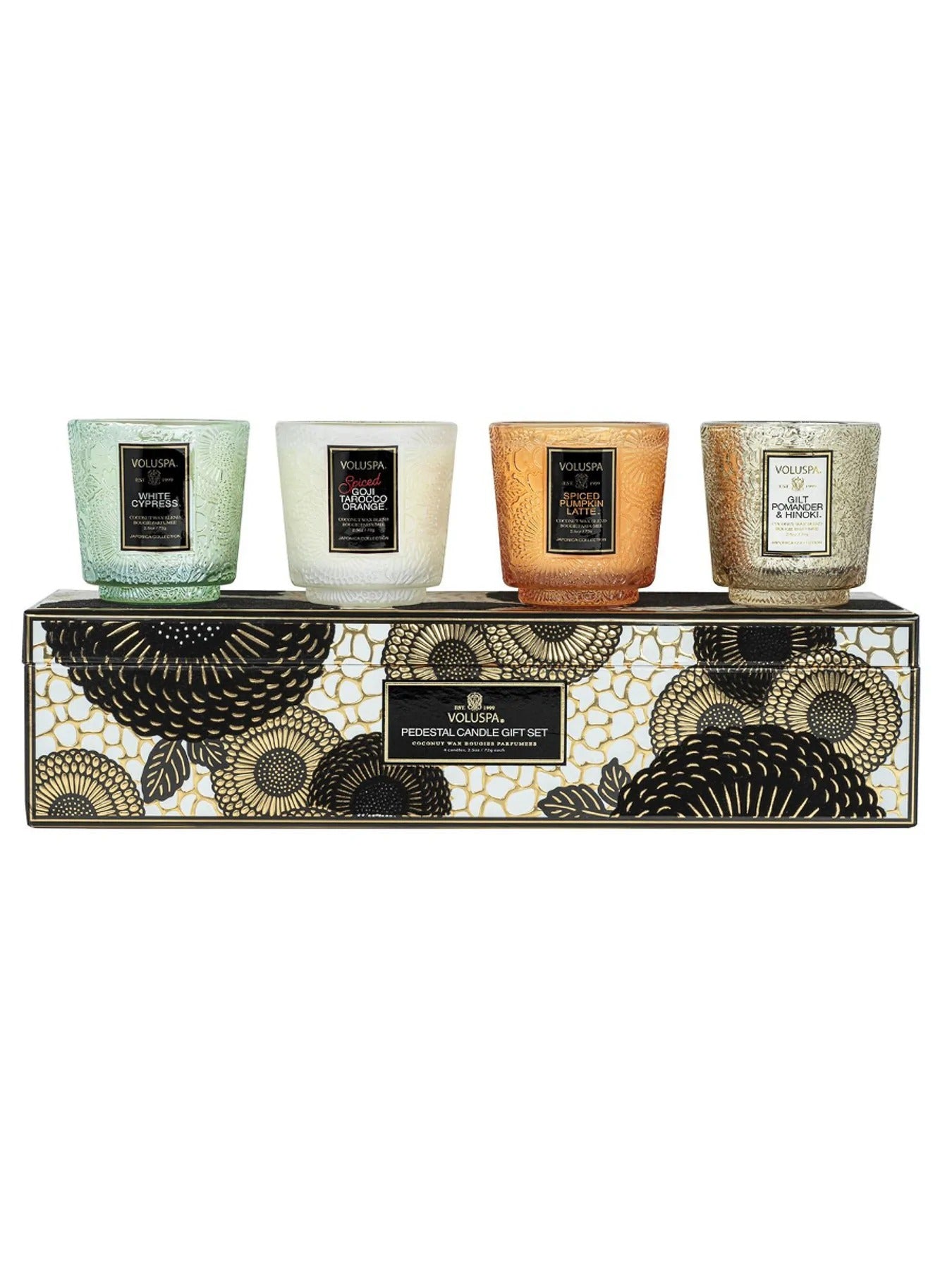 Japonica Holiday 4 petite Pedestal Gift Set
