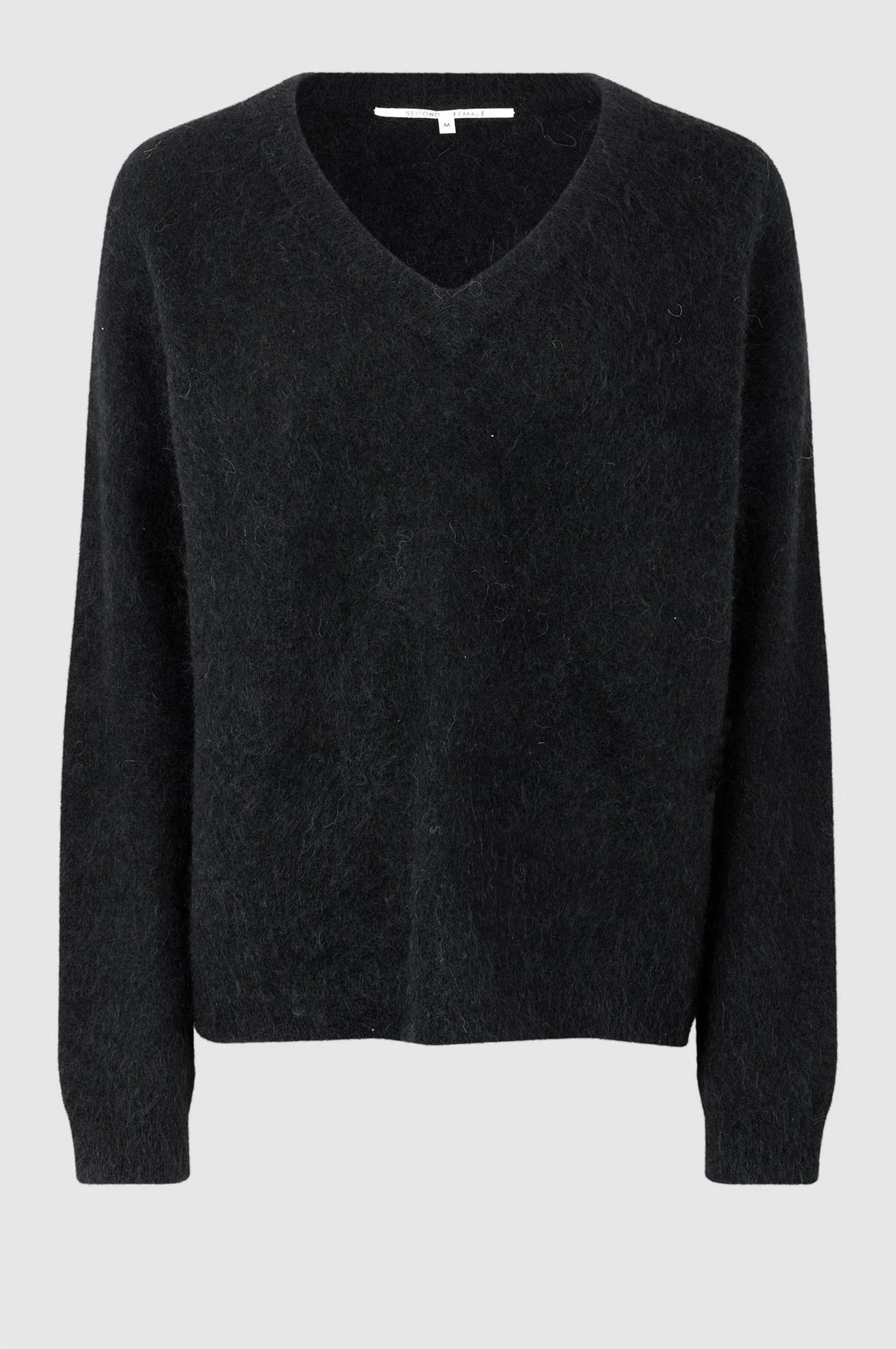 Brook Knit Oversize V-Neck Black