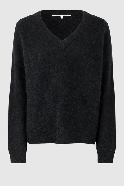 Brook Knit Oversize V-Neck Black