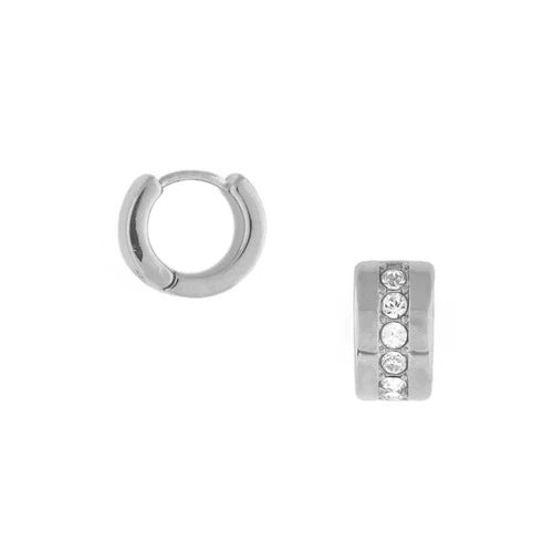 Crystal inlay hyggie hoops