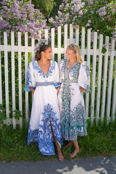 Maxima Dress Blue Pattern