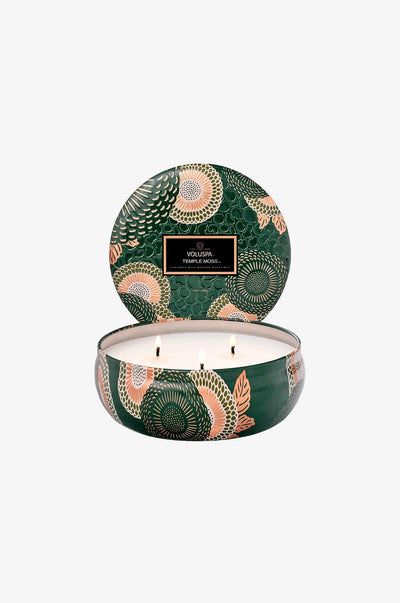 3-Wick Tin Candle Temple Moss
