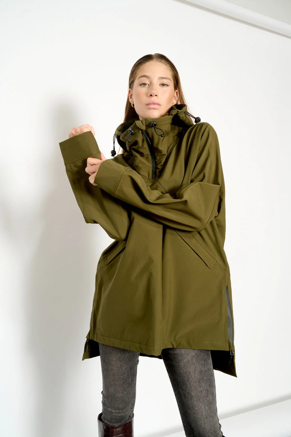 Water Anorak Fleece Army
