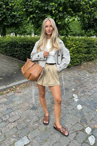 Alma Trenchcoat Beige Woven Stripe