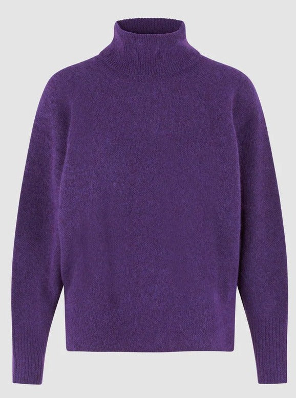 Brook Knit Oversize T-Neck Purple
