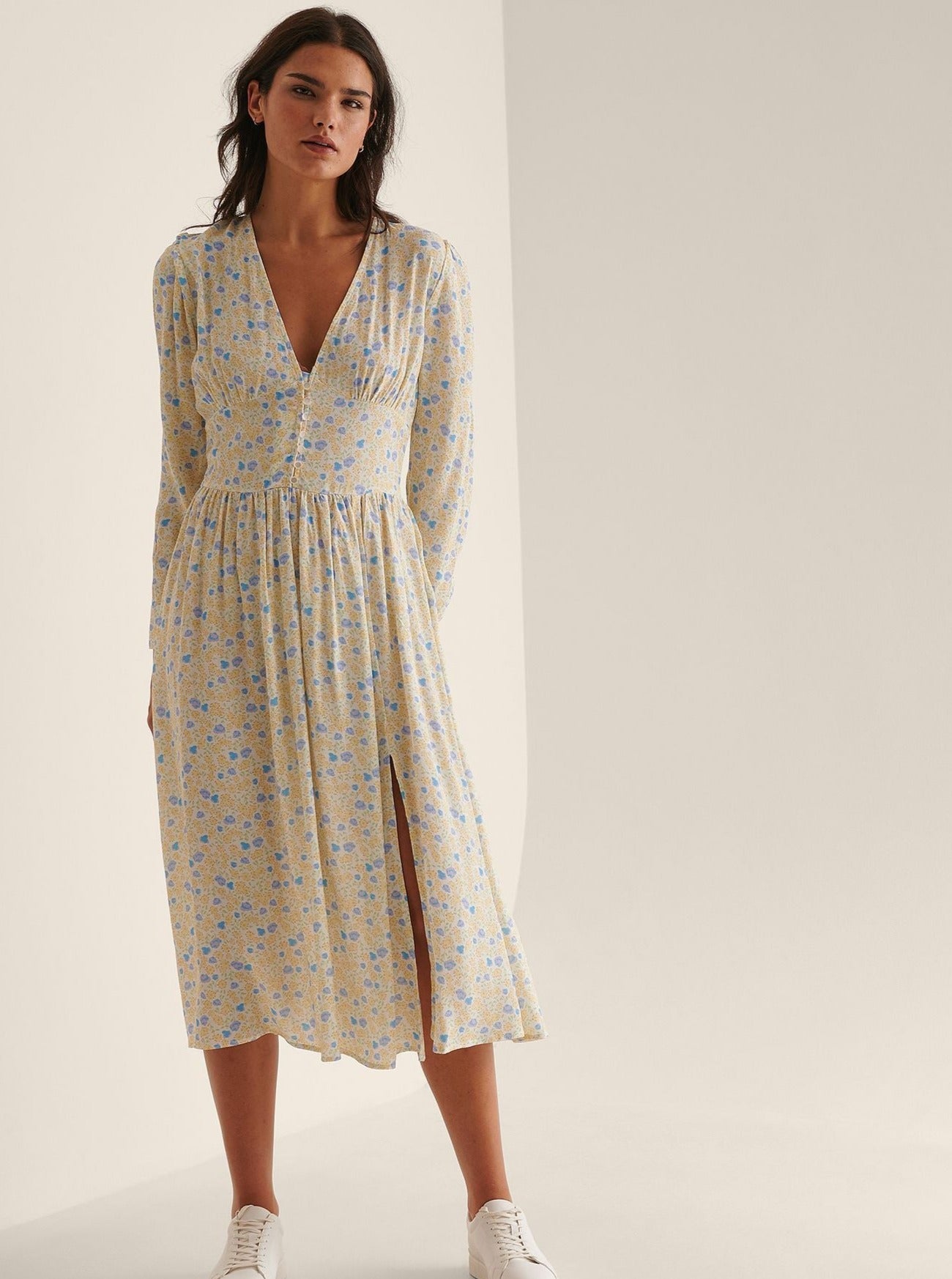 Side slit midi dress