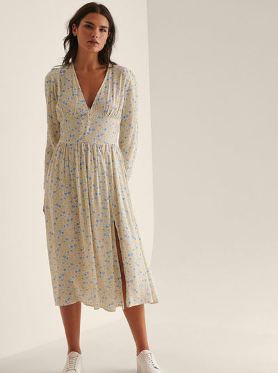 Side slit midi dress