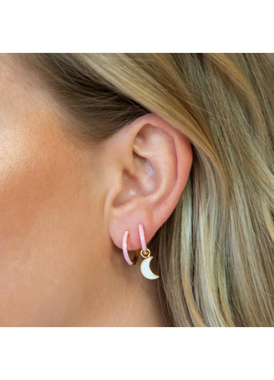 Elise coated charm Pink & White
