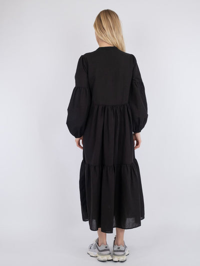 Klaudia Linen Dress Black