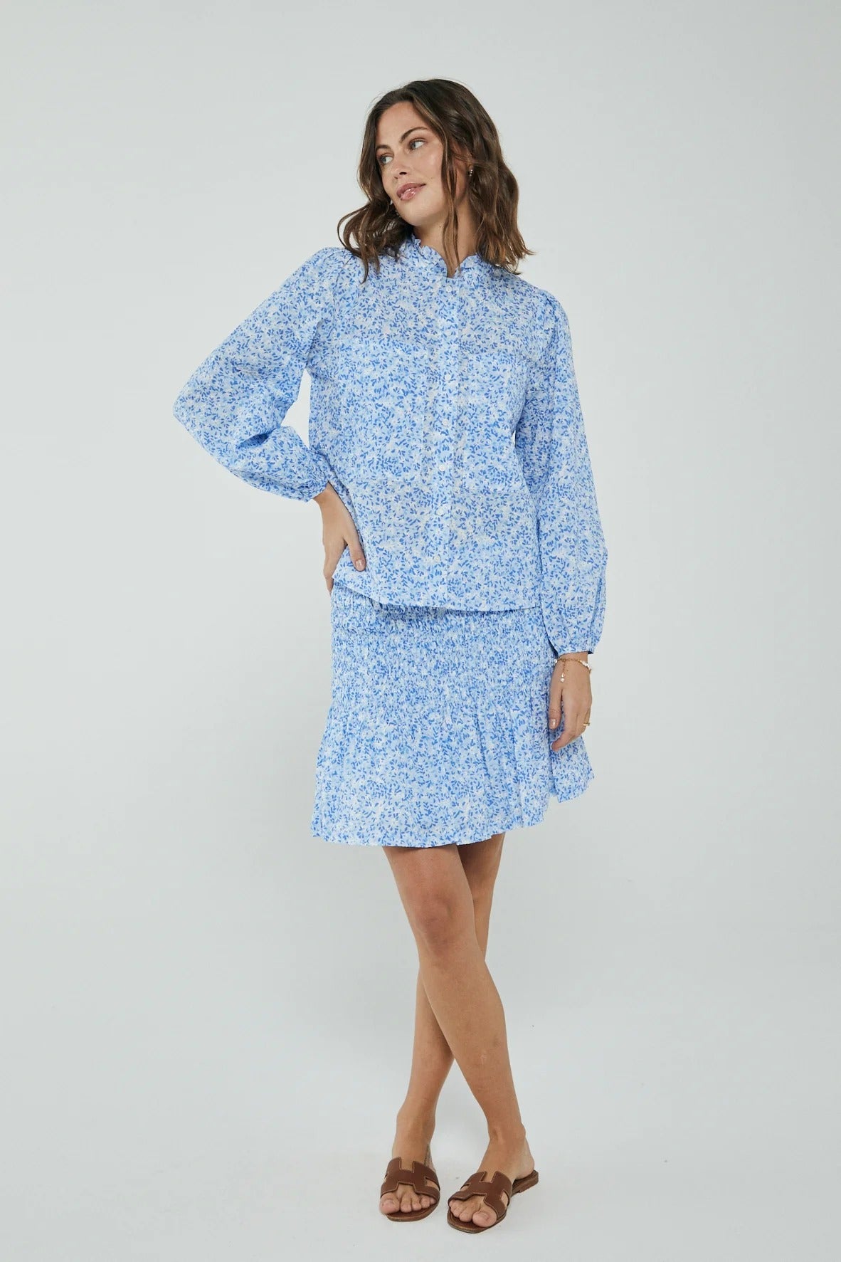 Chrystal skirt Blue Printed