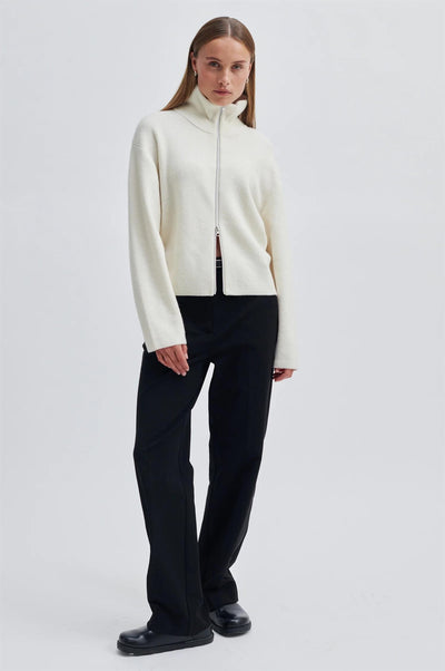 Alvera Knit Zip T-Neck Vaporous
