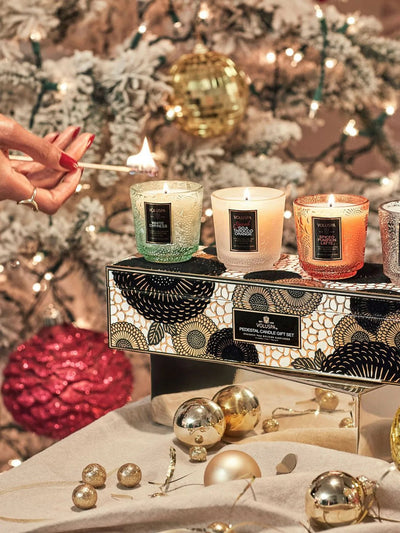 Japonica Holiday 4 petite Pedestal Gift Set