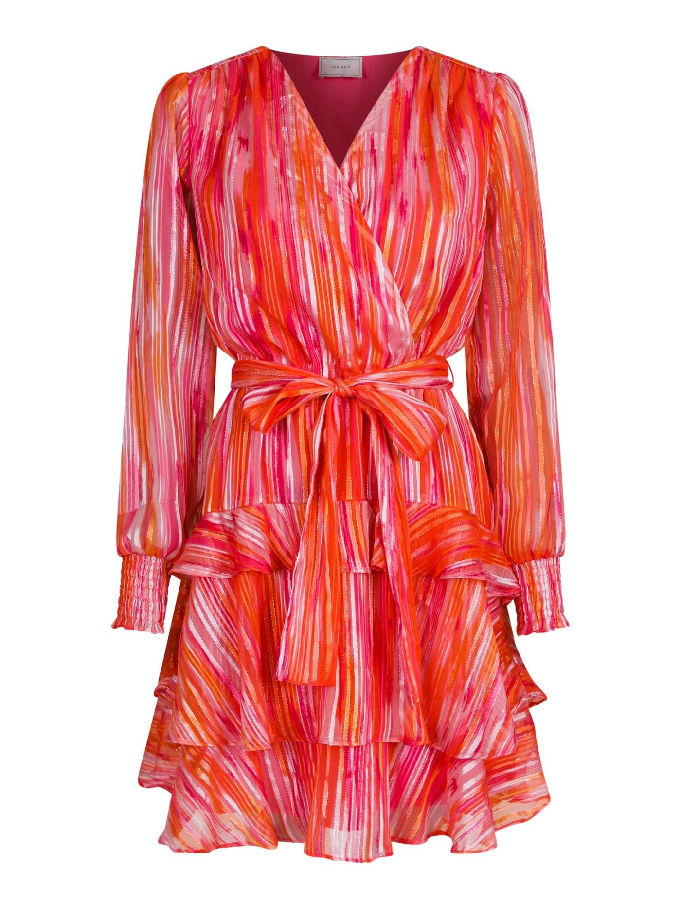 Dennie Blurred Stripe Dress Orange