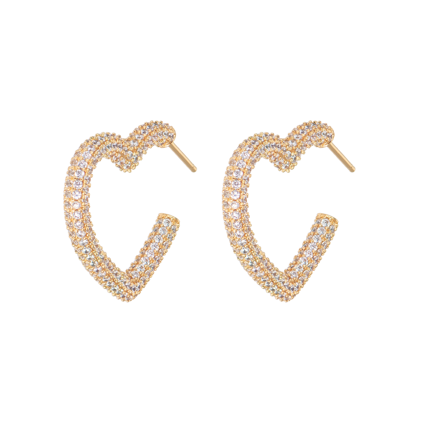STONE COVERED HEART HOOPS