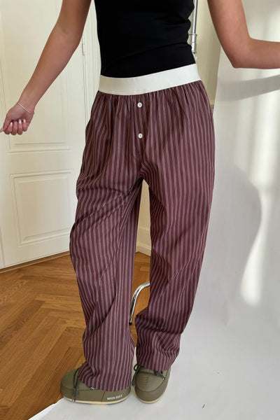 Mayaic pants Dark Brown White Stripes