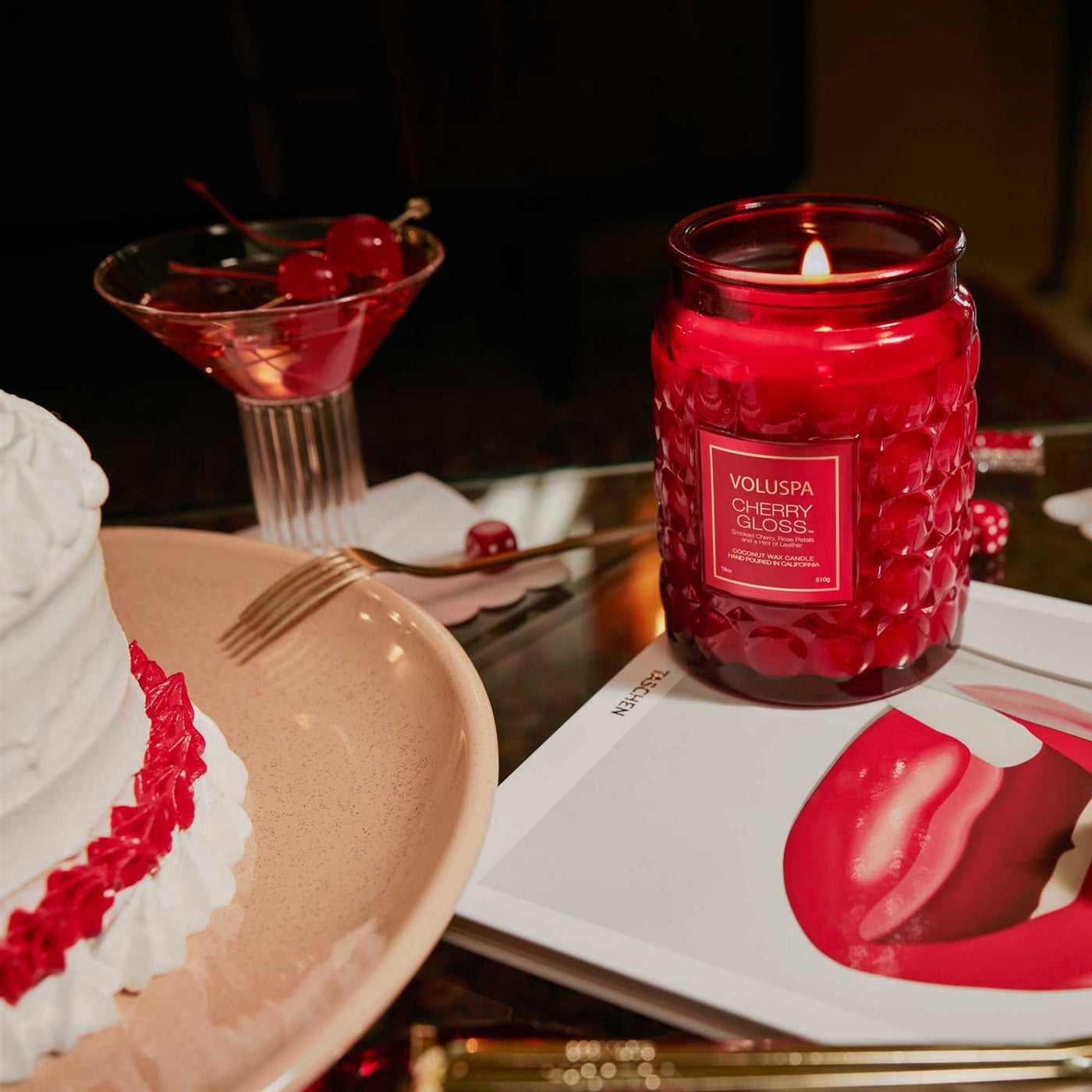 Large Jar Candle Cherry Gloss 100tim