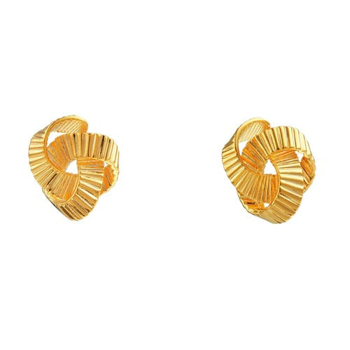 LARGE TEXTURED KNOT STUD EARRINGS