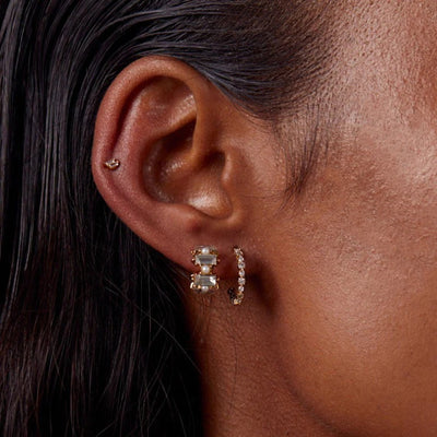 Fine Crystal Mini Hoop Earrings