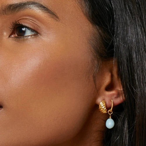 TWIST CHUBBY HUGGIE HOOP EARRINGS