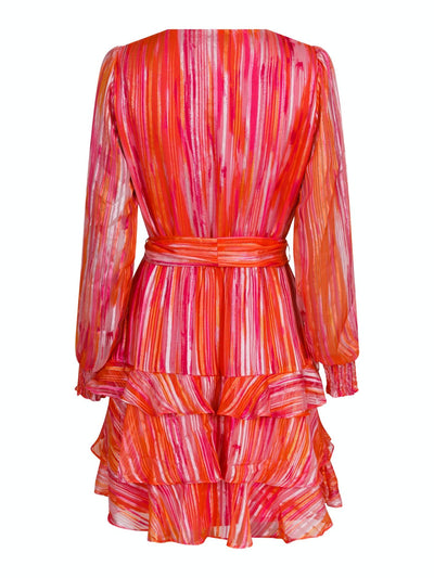 Dennie Blurred Stripe Dress Orange