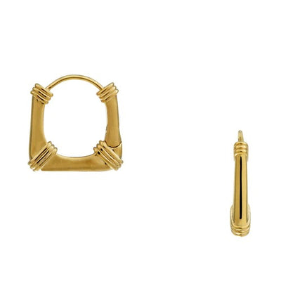 Tapered Square Detail Hoops