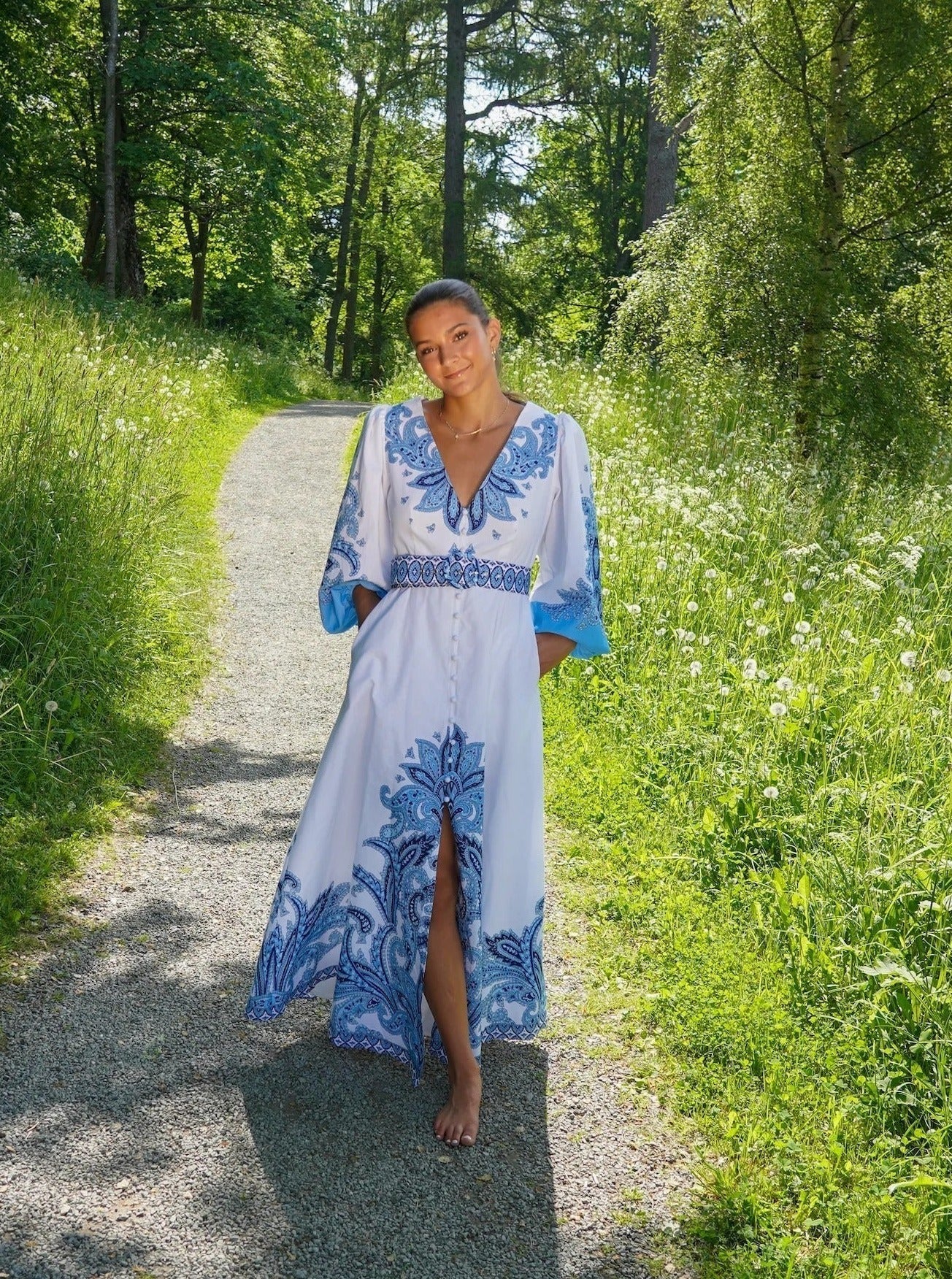 Maxima Dress Blue Pattern