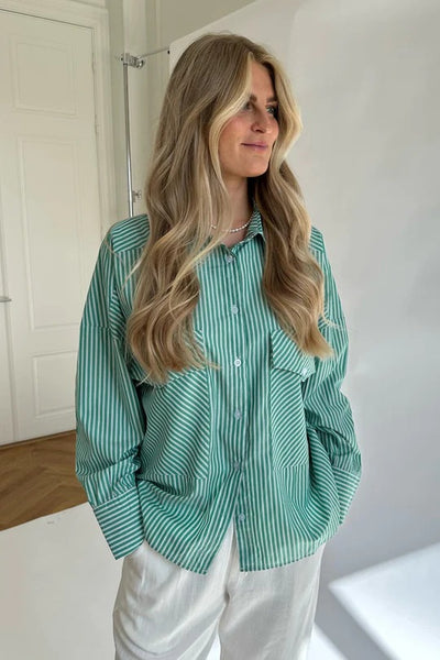 Rillo Shirt Green White Stripes