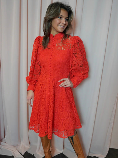 Fleur Dress Long Coral