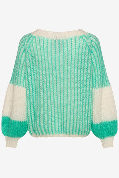 Liana knit sweater Mint/white