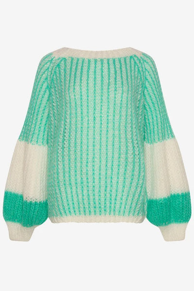 Liana knit sweater Mint/white