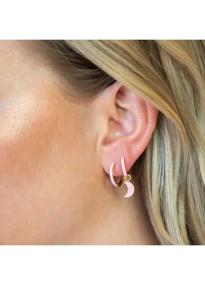 Elise coated charm Pink & White