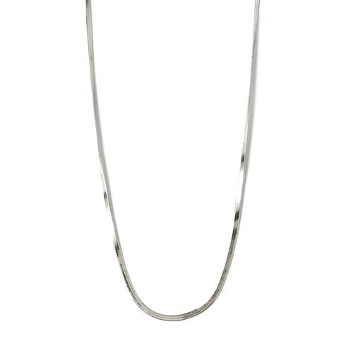Flat Snake Chain Necklace Silver