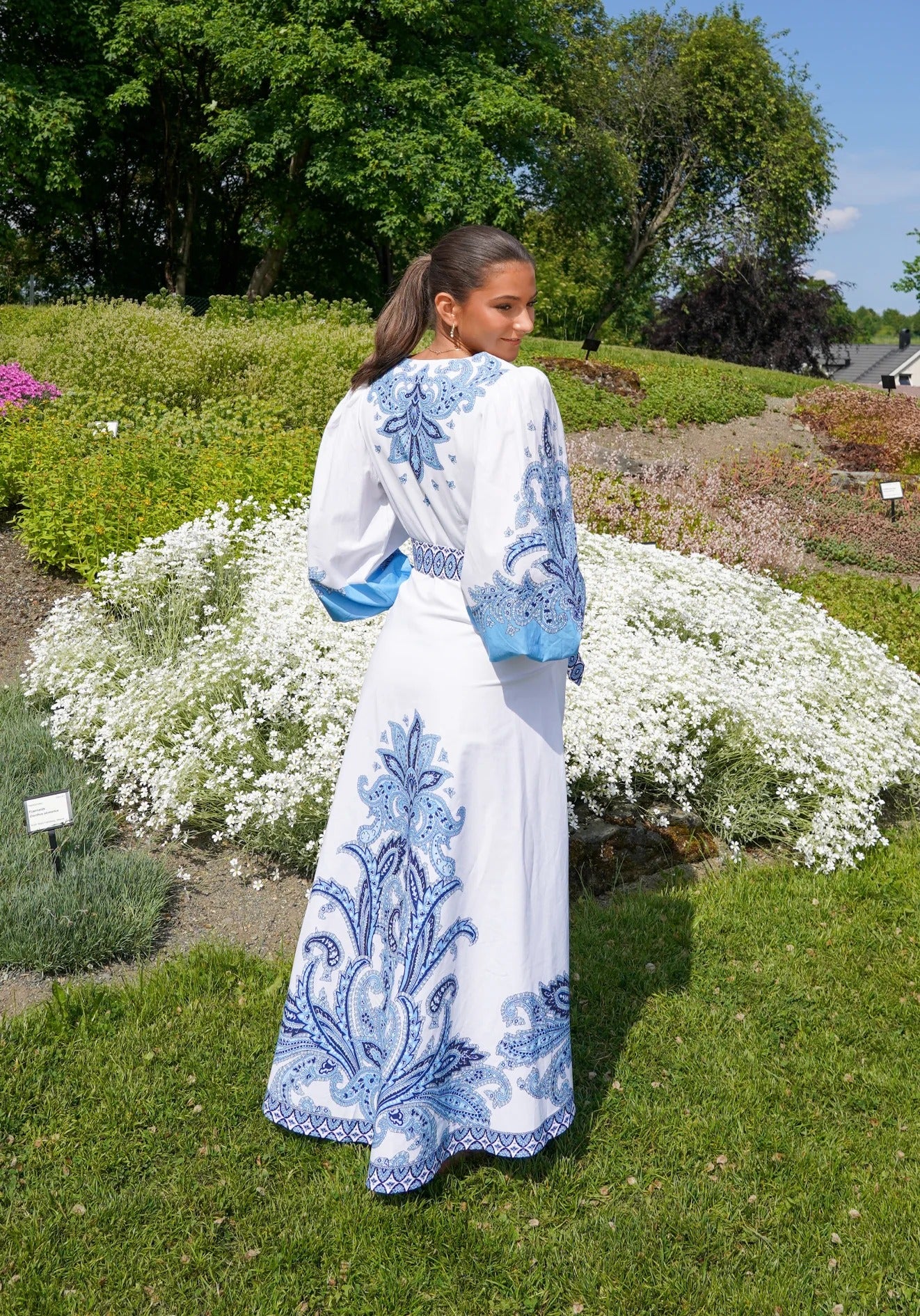Maxima Dress Blue Pattern