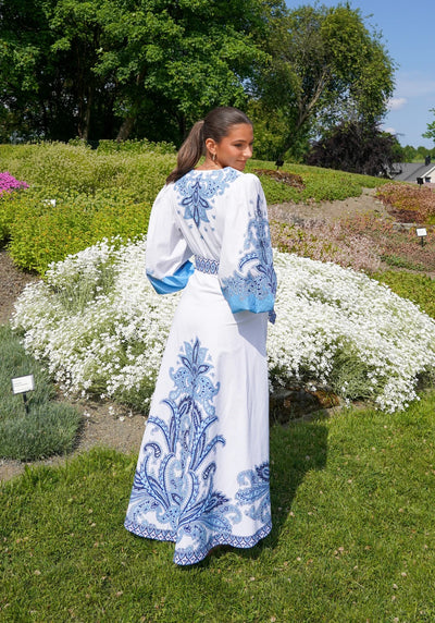 Maxima Dress Blue Pattern