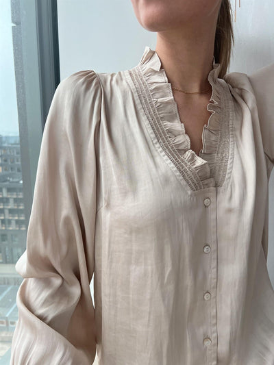 Brielle Satin Blouse Champagne