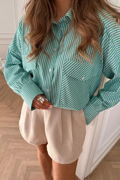 Rillo Shirt Green White Stripes
