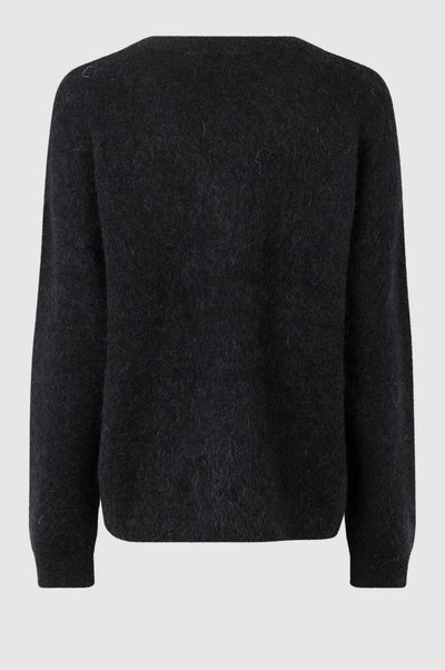 Brook Knit Oversize V-Neck Black