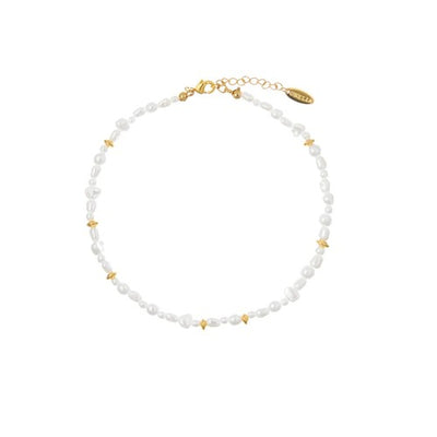 MIXED PEARL & GOLD BEAD ANKLET